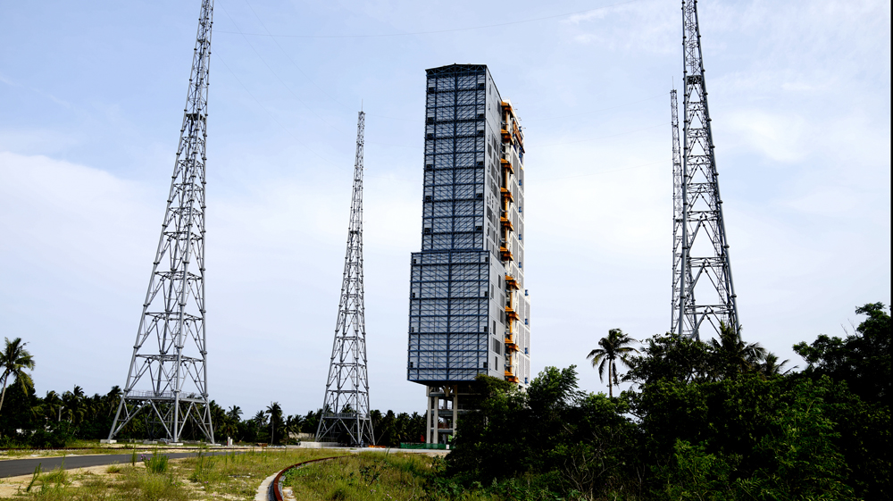 Launch Tower in Wenchang Satellite Launch Center, Hainan Province